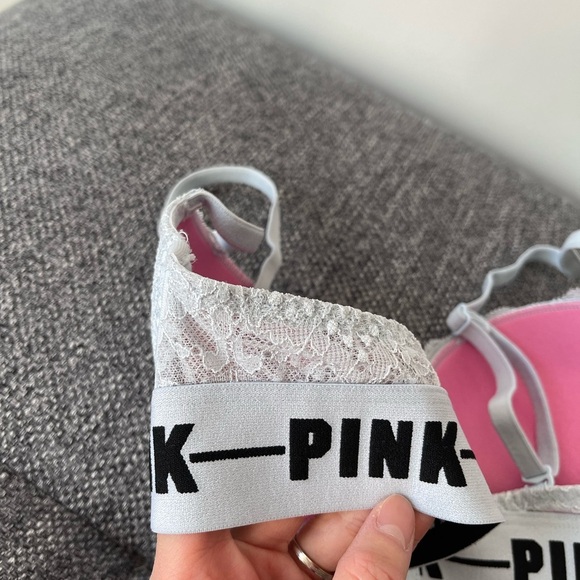 Victoria secret Pink baby blue lace push up bra - Picture 4 of 5